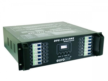 EUROLITE DPX-1216 DMX 12-kanavainen digitaalinen himmennin pakki